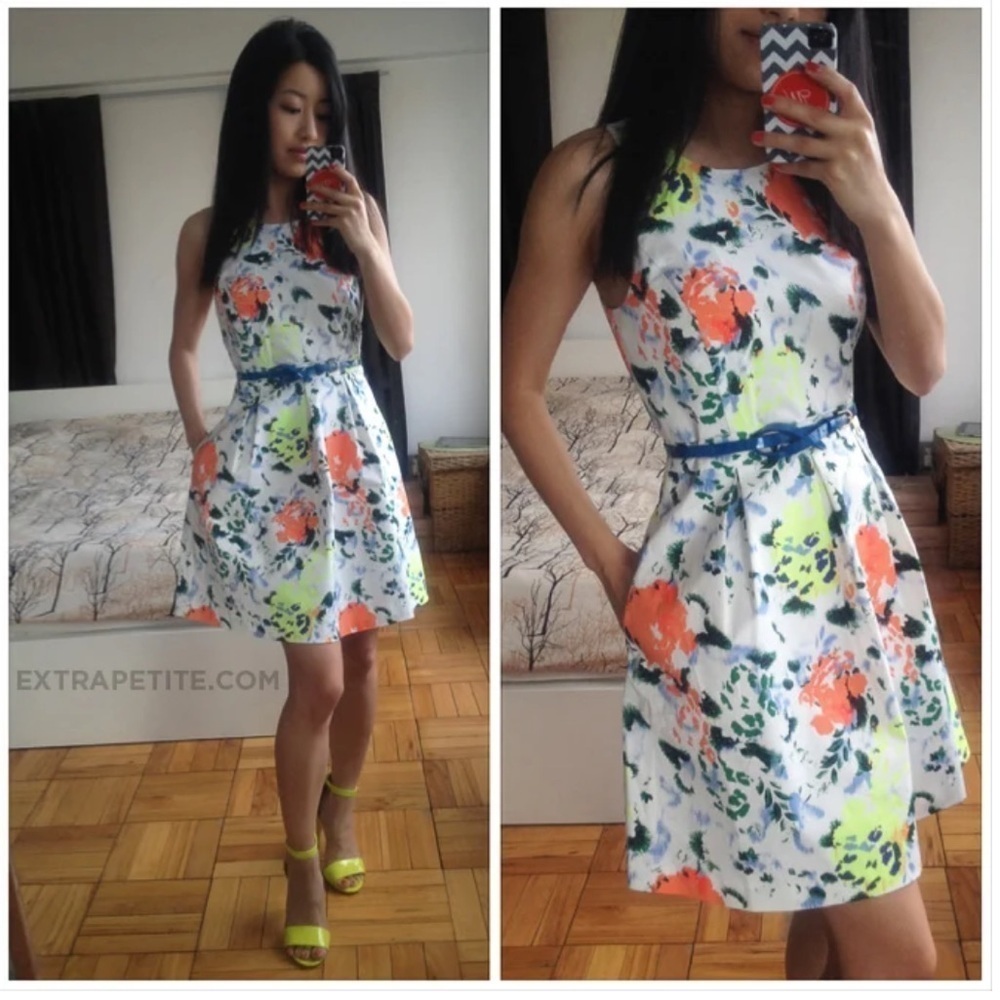 🦋 Gap White Floral Mini Dress Size 4 Casual Formal Summer Spring Easter